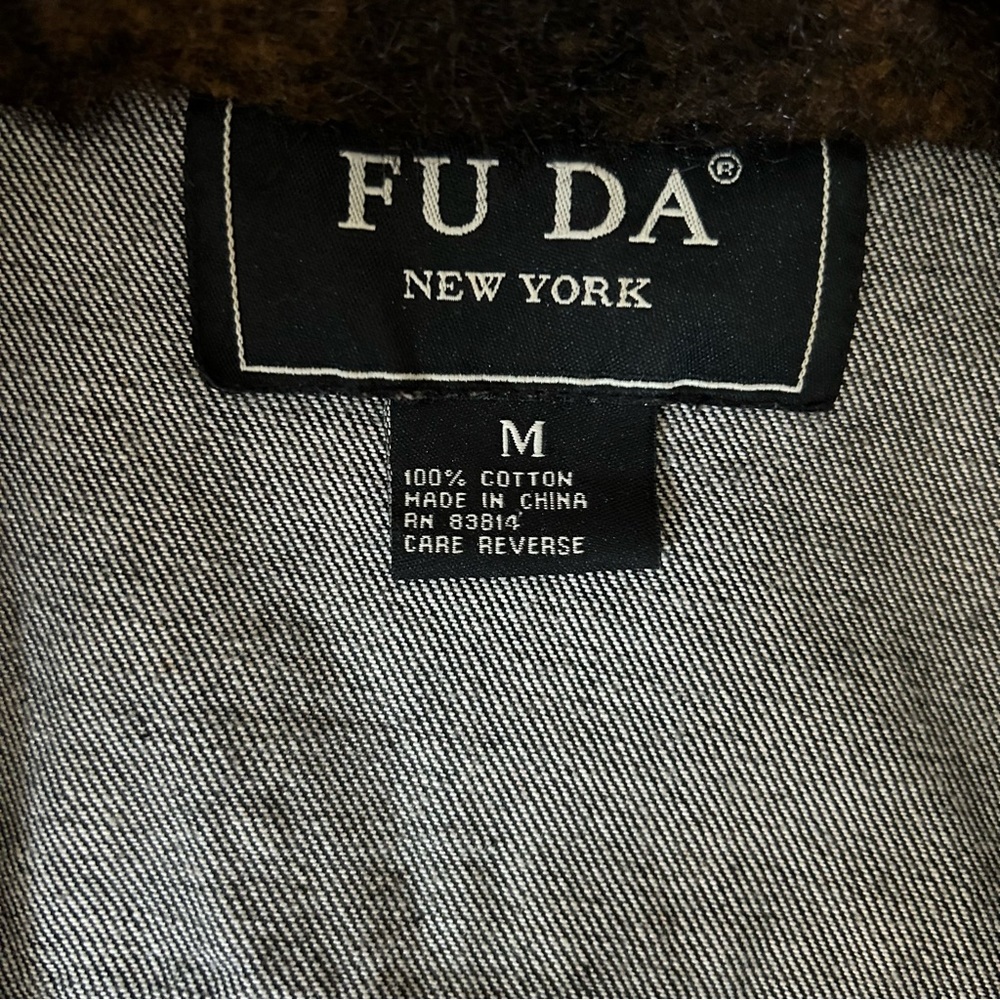 Vintage denim jacket with fur trim - Picture 4 of 6